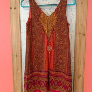 Colorful Geometric Patterned Dress